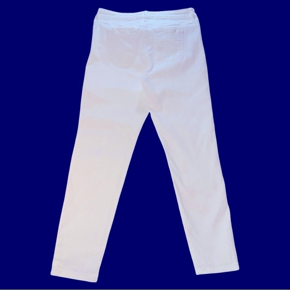 Nine West Women’s White Jeans Size 10 Mid Rise Skinny Stretch Summer Vacation - Picture 2 of 4